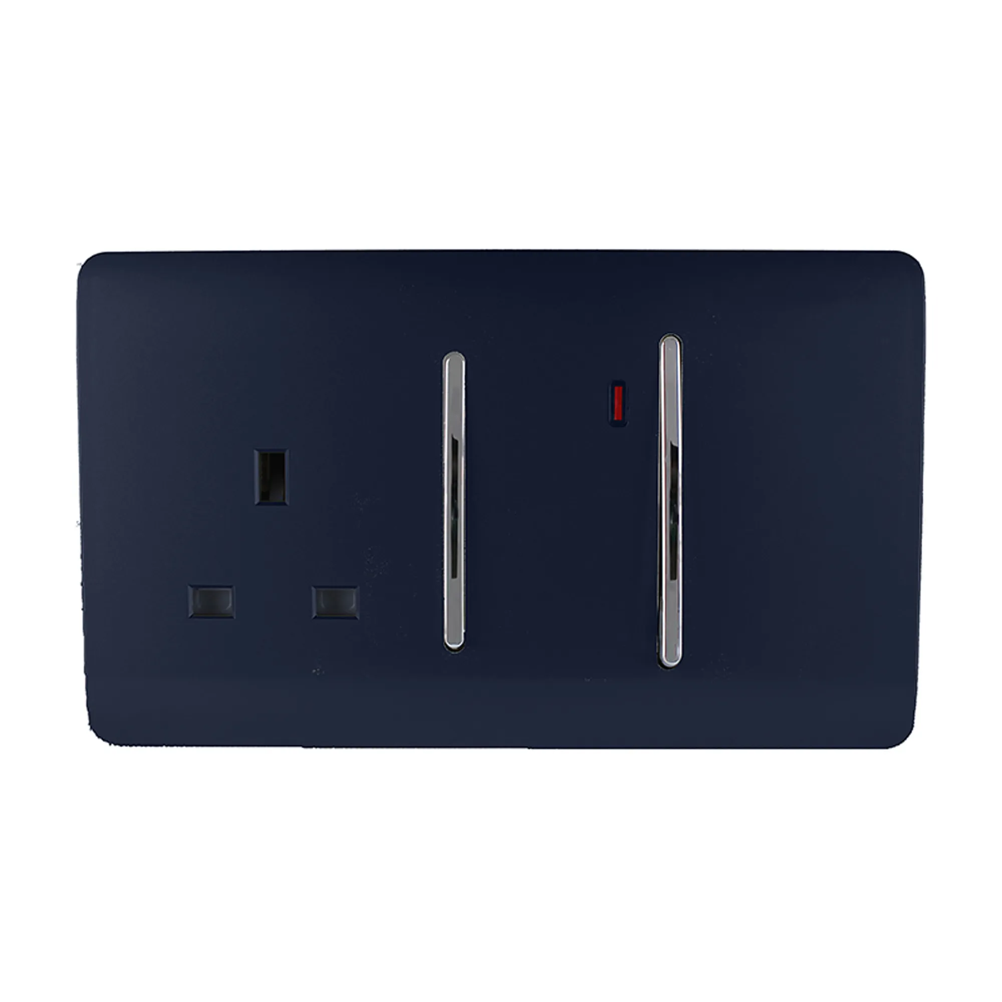 ART-WHS213NV  45A Double Pole Switch With Socket & Neon Navy Blue